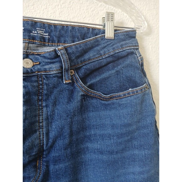 Old Navy Women’s Jeans 14 Tall High Rise Curvy O.G Straight Button Fly - Picture 5 of 16